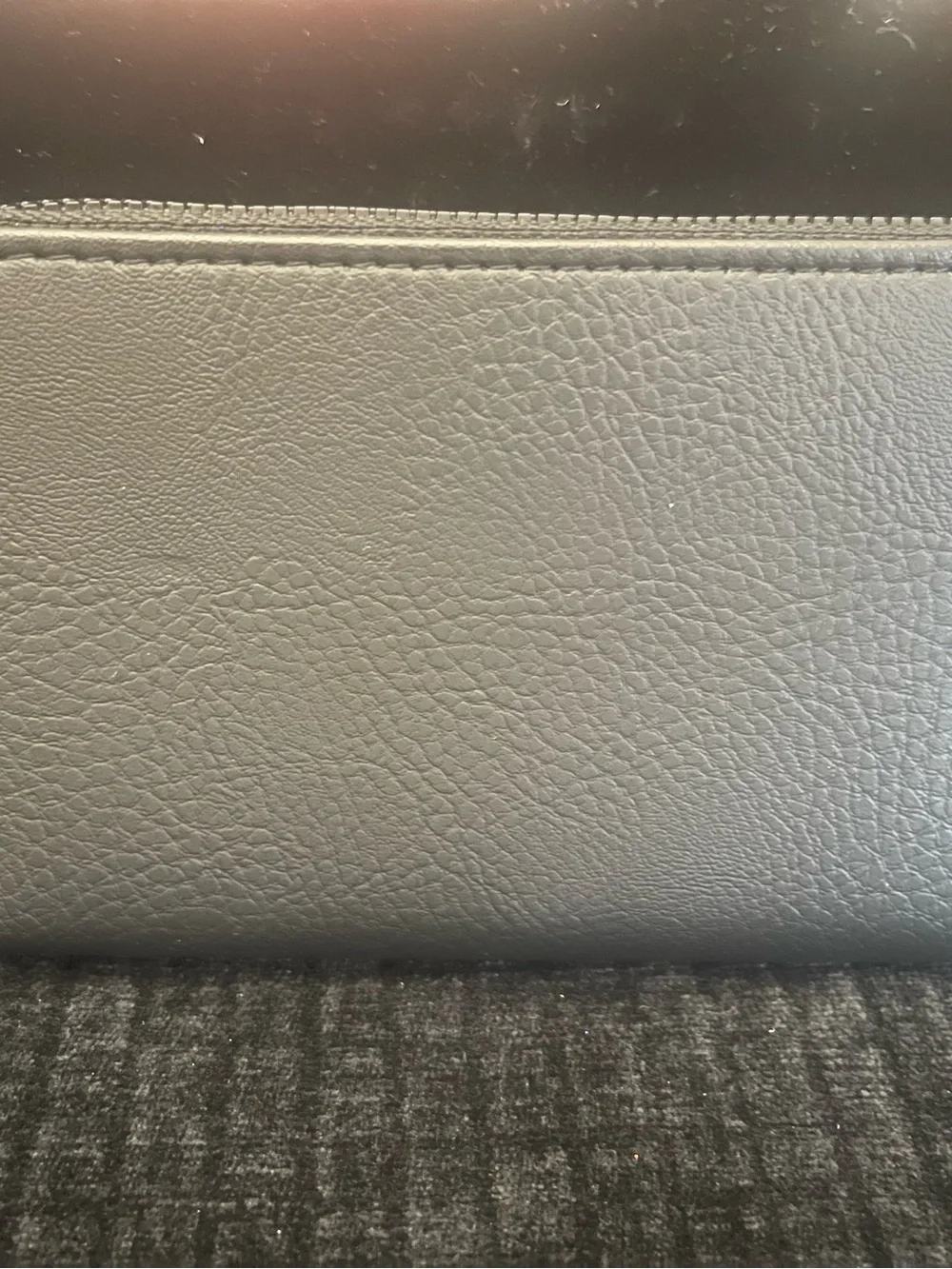 Black Pebbled Zip-Around Wallet